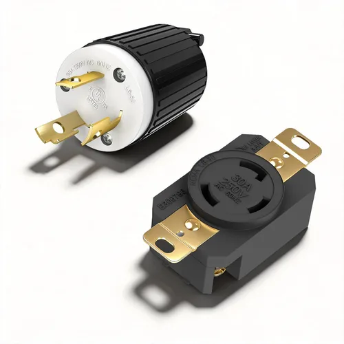 Vista 8 de ENERLITES NEMA L6-30R - Conector de bloqueo para generador, enchufe hembra de bloqueo giratorio, 30 amperios, 250 voltios, 2 polos, conexión a