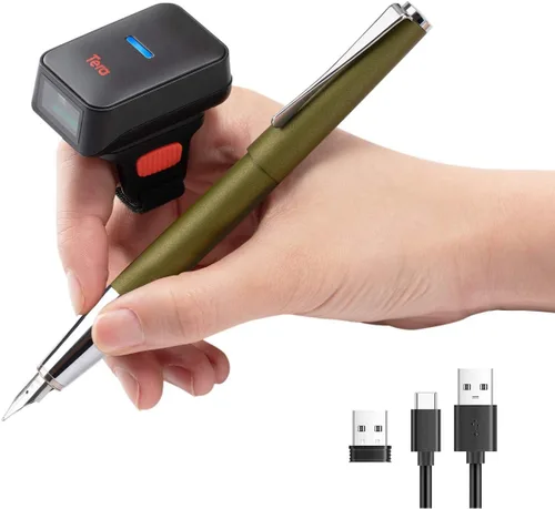 Tera Escáner de código de barras inalámbrico 1D compatible con Bluetooth, lector de código de barras digital impreso mini portátil para Windows, Mac