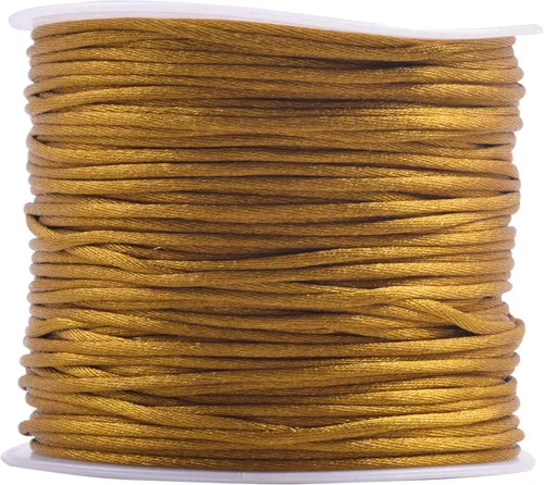 Vista 104 de KONMAY - Cuerda de nailon satinado de seda, 45.72 metros, 0.8mm cola de rata, para nudos chinos, Kumihimo, abalorios, macramé, joyería, Verde manzana