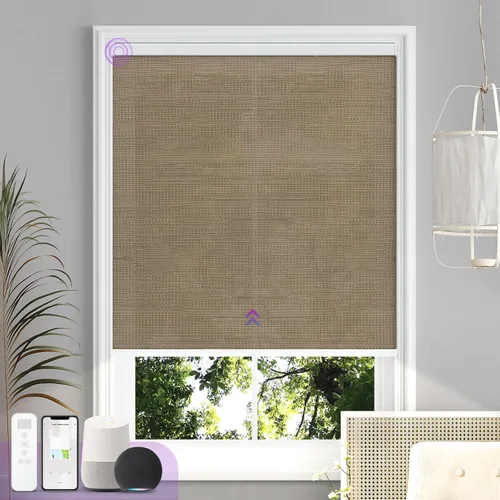 Vista 29 de Astomi - Persianas enrollables motorizadas para ventanas, persianas 100 % opacas para oscurecer la habitación, persianas inteligentes sin cordón