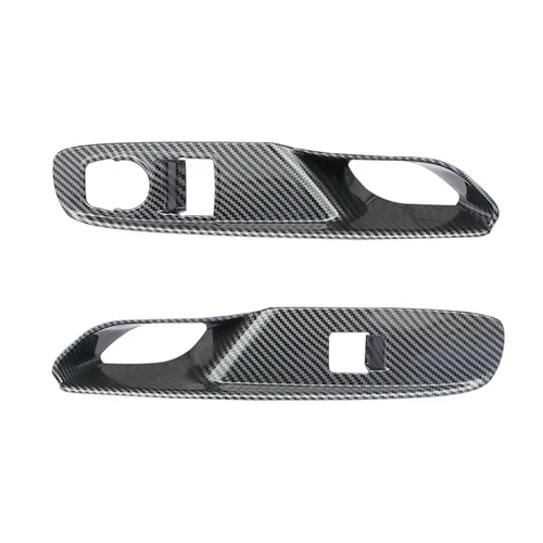 Vista 3 de Cubierta del panel de interruptor de elevación de ventana para Chevy Corvette C8 2020-2023 de fibra de carbono