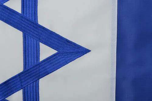 Vista 2 de Bandera de Israel de 3 x 5 pies 210D de nailon bordada de alta calidad para exteriores