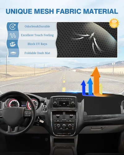 Vista 156 de FIILINES - Cubierta para tablero, accesorio para tablero de malla antideslizante, parasol sin reflejos y protector compatible con Toyota Tundra