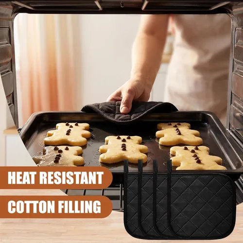 Vista 4 de Uiifan 30 Pieces Cotton Pot Holders for Kitchen Washable Heat Resistant Potholders Oven Hot Pads for Cooking and Baking, 7.87 x 7.87 x 0.2 Inch