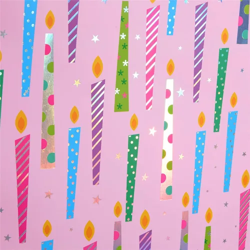 Vista 4 de SUNCOLOR Bolsa de regalo extra grande de 16 pulgadas con papel de seda para niñas (velas de cumpleaños feliz)