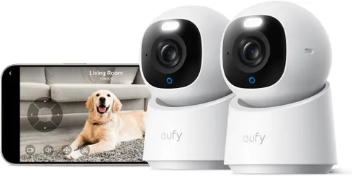Vista 9 de eufy Security Cámara Interior E30, Última Generación, Cámara de Seguridad 4K UHD, Pan-Tilt 360°, Visión Nocturna a Color, Detección de IA