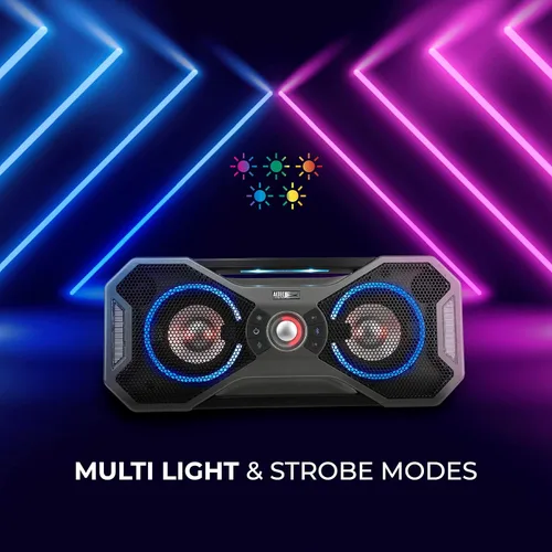 Vista 3 de Altec Lansing Mix 2.0 - Altavoz Bluetooth impermeable con graves fuertes, altavoz portátil para viajes y uso al aire libre, alcance de 100 pies y 20