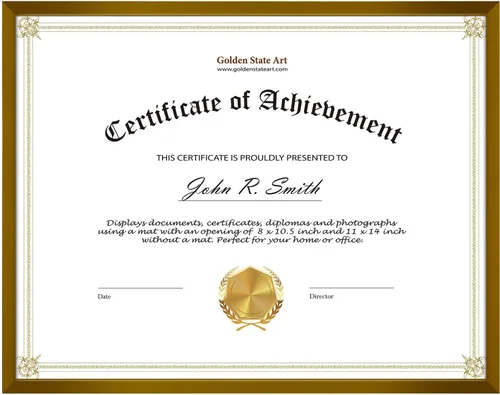 Vista 9 de Golden State Art, Marco de aluminio para certificado de 8.5 x 11 pulgadas, marcos de diploma de metal para documentos de 8.5 x 11 pulgadas, parte