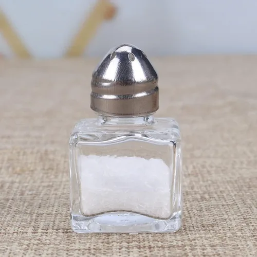 Vista 9 de DOITOOL 10 unidades de salero y pimentero, mini cubo transparente, soportes para sal y pimienta, coctelera de vidrio, botellas de condimentos