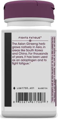 Vista 8 de Nature's Way, Ginseng asiático herbario premium, combate la fatiga*, 60 cápsulas