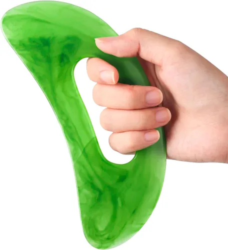 Vista 32 de Scienlodic Gua Sha - Herramienta de masaje con mango (resina), herramienta de raspado Guasha más grande para masaje de espalda, cuello, cara