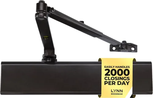 Vista 9 de LYNN HARDWARE Cierrapuertas automático de alta resistencia (plateado) - grado comercial, elección de contratistas, velocidad y fuerza ajustables