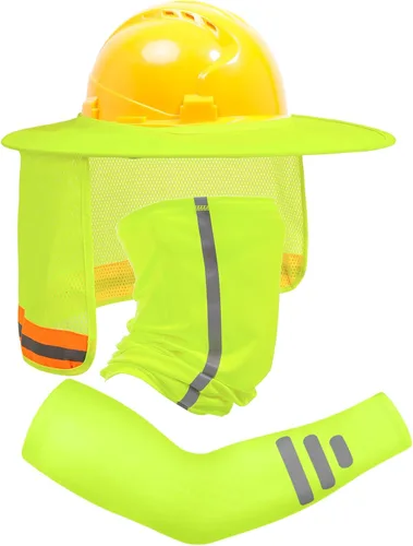 Vista 49 de TCCFCCT Protector Solar de Ala Completa con Malla para el Cuello, Visera Solar de Alta Visibilidad con Protección para el Cuello y Bandana Diadema