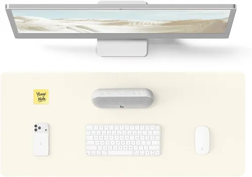 Vista 82 de YSAGi Protector de escritorio de cuero, tapete de oficina, alfombrilla grande para mouse, secante de cuero PU antideslizante, escritorio