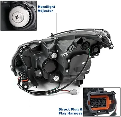 Vista 3 de Faros delanteros LED de señal secuencial color negro/humo compatible con G37 2010-2013 / 2011-2012 G25 Sedan