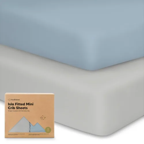 Vista 21 de Sábanas ajustadas para Pack and Play - Paquete de 2 sábanas mini para cuna para Pack N Play, colchón 38x26, ropa de cama suave y acogedora