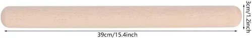 Vista 5 de Herramienta para hornear con rodillo de madera para pizza y pasta, antiadherente (15.35 pulgadas)