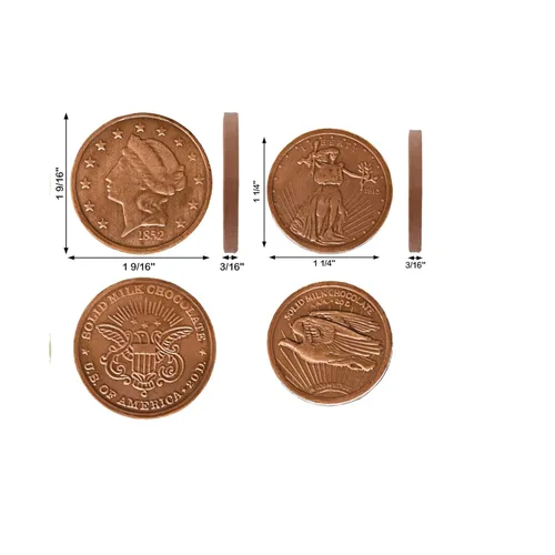 Vista 4 de Madelaine Monedas de chocolate dorado – Rellenos de cesta de caramelos envueltos individualmente – Tamaños surtidos 4 Oz Monedas de chocolate dorado