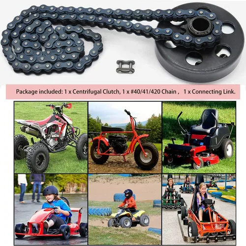 Vista 7 de Embrague centrífugo, embrague Go Kart de 3/4" de diámetro interior, 10 dientes, para cadena #40/#41/#420, compatible con mini bicicleta, Go Kart