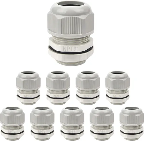 Vista 69 de LeMotech Paquete de 5 prensaestopas NPT de 1-1/4 pulgadas, impermeables, ajustables, conectores de cable de 0.945-1.260 in, juntas de nailon negro