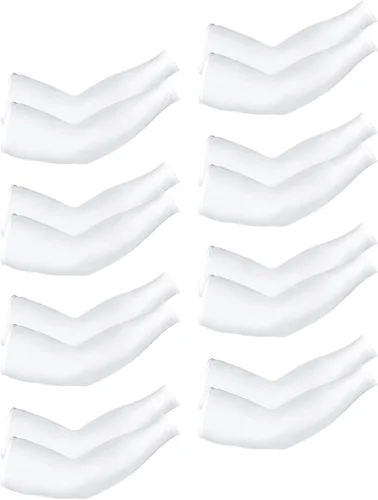 Vista 15 de Mudder 8 Pairs Unisex UV Protection Arm Cooling Sleeves Ice Silk Sports Arm Cover Compression Breathable for Golf Baseball
