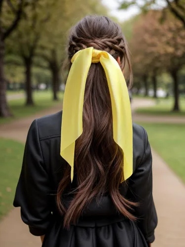 Vista 34 de Coleteros para el cabello para mujer, bufanda LFOUVRE Scrunchies, 2 piezas de bufandas anudadas para niñas, bufanda de satén sedoso, banda elástica