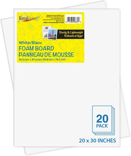 Vista 10 de Royal Brites Tablero de Espuma Negro Premium de 20" x 30", Resistente y Ligero, Tablero de 3/16" de Grosor para Arte, Presentaciones de Trabajo