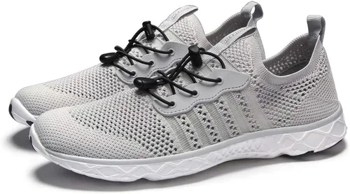 Vista 7 de SUOKENI - zapatos de secado rápido para playa o deportes acuáticos, sin cordones, para mujer, gris, 6