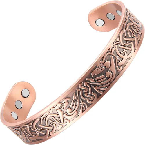 Vista 8 de Copper Bracelet for Men and Women, 99.99% Pure Copper Cuff Bangle, 3500 Gauss Magnetic, Adjustable Jewelry Gifts