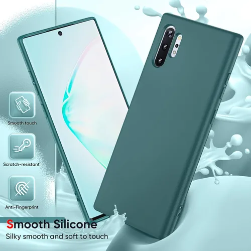 Vista 4 de LeYi Funda para Galaxy Note 10 Plus Funda protectora ultra delgada de silicona líquida a prueba de golpes con forro de microfibra antiarañazos