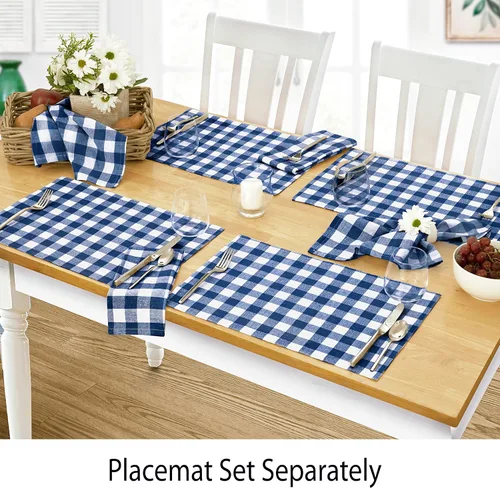 Vista 2 de Home Bargains Plus Country Rustic Buffalo - Manteles individuales de tela de algodón a cuadros, de fácil cuidado, juego de 4 manteles individuales