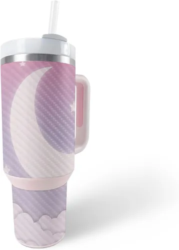 Vista 15 de MightySkins - Skin de fibra de carbono compatible con el vaso Stanley The Quencher H2.0 FlowState de 30 onzas, diversión de los años 90, acabado