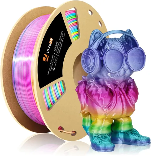 Vista 36 de LOVOON Filamento de ácido poliláctico (PLA) para impresión 3D multicolor, filamento PLA de 0.069 pulgadas, cambio de color doble por ángulo