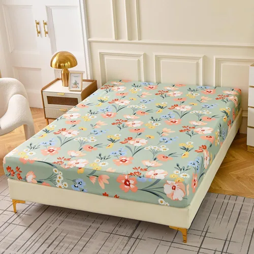 Vista 2 de Mengersi Sábana bajera ajustable de tamaño individual, sábana bajera ajustable de microfibra suave y ligera con bolsillo profundo