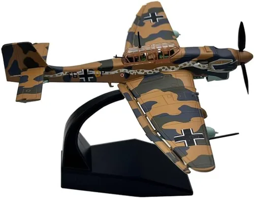 Vista 3 de 1/72 Escala German Junkers Stuka JU-87 Modelo de bombardero de buceo Modelo de avión fundido a troquel Colección de adornos de regalo