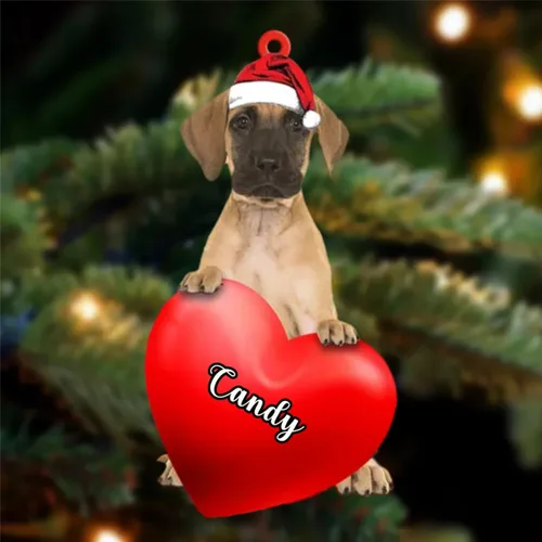 Vista 39 de Amantes de los perros de Navidad, corazón de perro de Navidad disponible para muchos perros Malamute de Alaska, adorno de Navidad, adorno