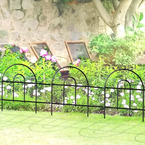 Vista 9 de FOREHOGAR Valla de borde plegable decorativa para jardín, 18 pulgadas x 20 pies, borde de alambre de metal a prueba de óxido, panel de vallas