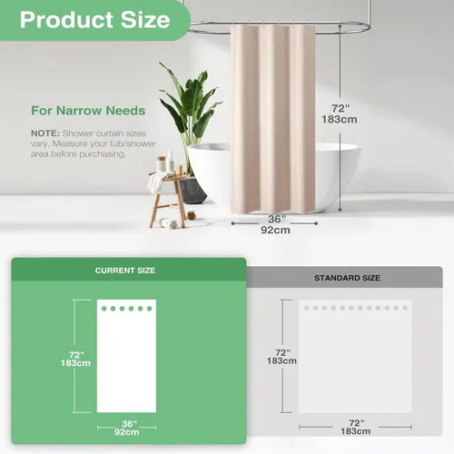 Vista 820 de Cortina de ducha de tela Dynamene verde oscuro - Cortinas de baño de tela de nido de abeja texturizadas resistentes, juego de cortinas de baño