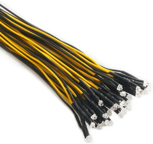 Vista 31 de 30 piezas de luces LED de 12 voltios de 1.8 mm, diodos emisores, precableados, 20 cm, DC 12v, lente transparente, pequeñas lámparas LED