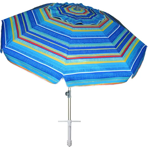 Vista 18 de AMMSUN Sombrillas de playa de 7 pies de alta resistencia para vientos fuertes con ancla de arena, ventilación inclinable, protección UV 50+ contra