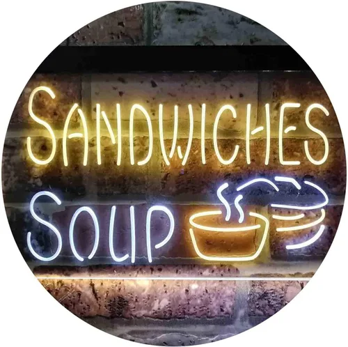 Vista 15 de ADVPRO Sandwiches Soup Café Dual Color LED Neon Sign Blue & Red 16 x 12 Inches st6s43-i3838-br