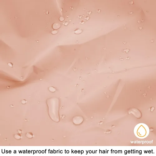 Vista 5 de Gorro de ducha reutilizable para mujer, grande, impermeable, lavable, banda elástica, accesorios de baño, sombrero para cabello largo, trenzas Beige