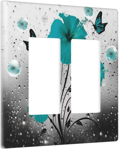 Vista 40 de Bear Moose Lodge Woodland - Placa de interruptor de luz dúplex individual de 1 banda, cubierta de salida decorativa de pared, placa frontal