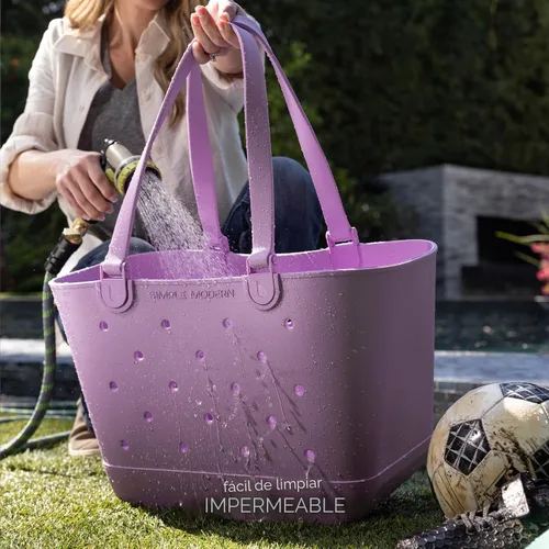 Vista 3 de Simple Modern Bolsa de Playa Grande Bolsa Tote de Goma Impermeable Getaway con Bolsillo con Cremallera para Viajes, Piscina, Barco, Comestibles