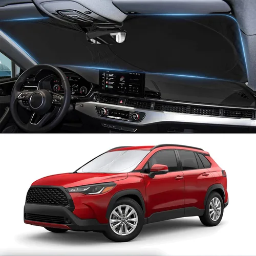 Vista 70 de Parasol plegable para parabrisas, protector reflectante para ventana frontal 210T, bloquea los rayos ultravioleta, accesorios para automóvil, XXL