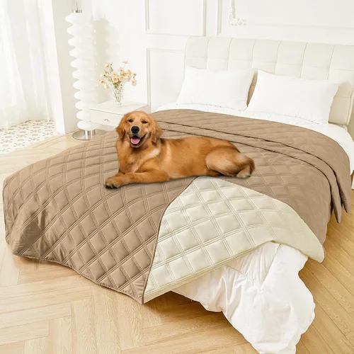 Vista 124 de Smiry Funda Manta Impermeable para Cama de Perro, Manta Suave Reversible para Mascotas, Lavable a Prueba de Fugas, Funda para Gatos y Perros