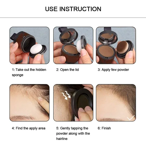 Vista 3 de Cubierta instantánea para línea de cabello en polvo, sombra de cabello, relleno impermeable, tinte de raíz, color instantáneo, cubierta de sombra