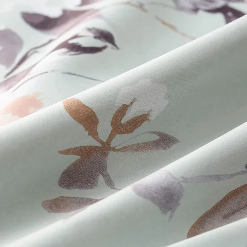 Vista 8 de Leeva - Cortinas de ventana para sala de estar, con estampado floral, cortinas de lino texturizado pesado con aislamiento térmico y oscurecimiento