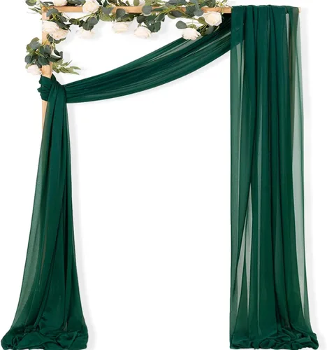 Vista 35 de MLMC 1 panel de tela para arco de boda azul bebé, 29 x 20 pies, cortinas de gasa extralargas transparentes de 6.6 yardas, paneles de cortinas