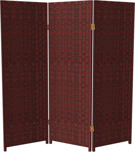 Vista 8 de Pantalla plegable de fibra tejida corta de 4 pies - Negro - 3 paneles